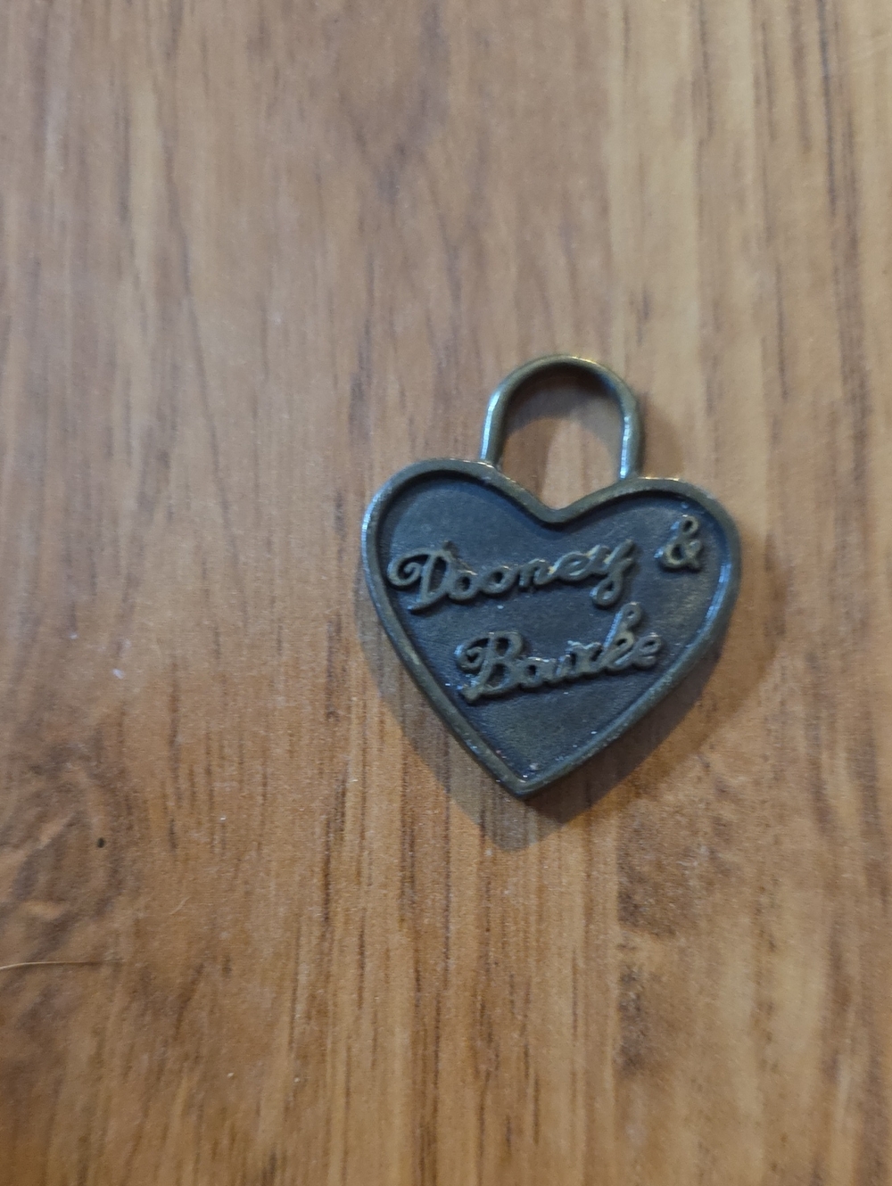 Dooney & Bourke Heart Padlock Charm - Antique Brass Tone